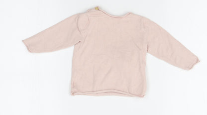 H&M Girls Pink   Pullover Jumper Size 6-9 Months