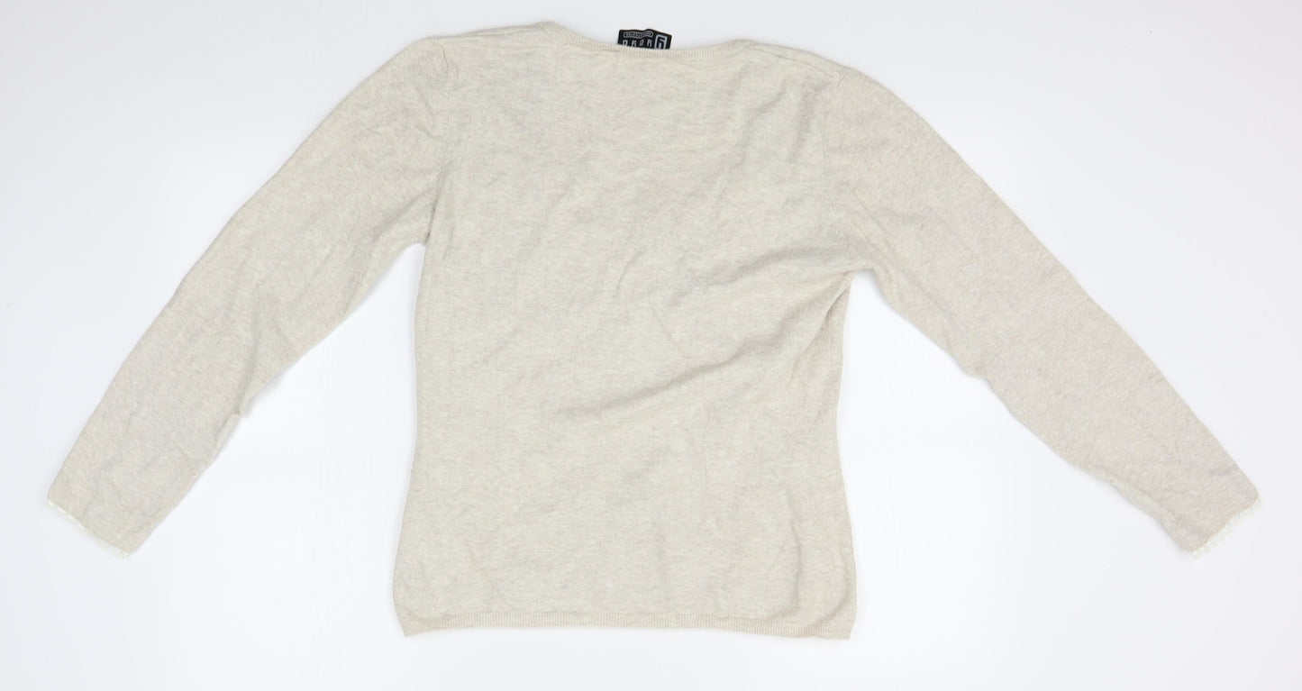 Womens UK Size XL YAYA Beige Pullover Jumper