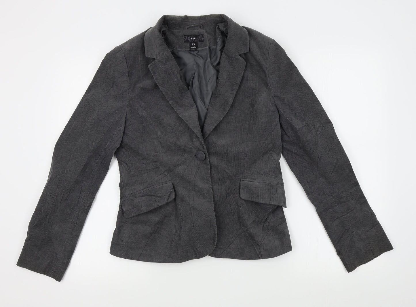 H&M Womens Grey   Jacket Blazer Size 12