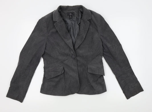 H&M Womens Grey   Jacket Blazer Size 12