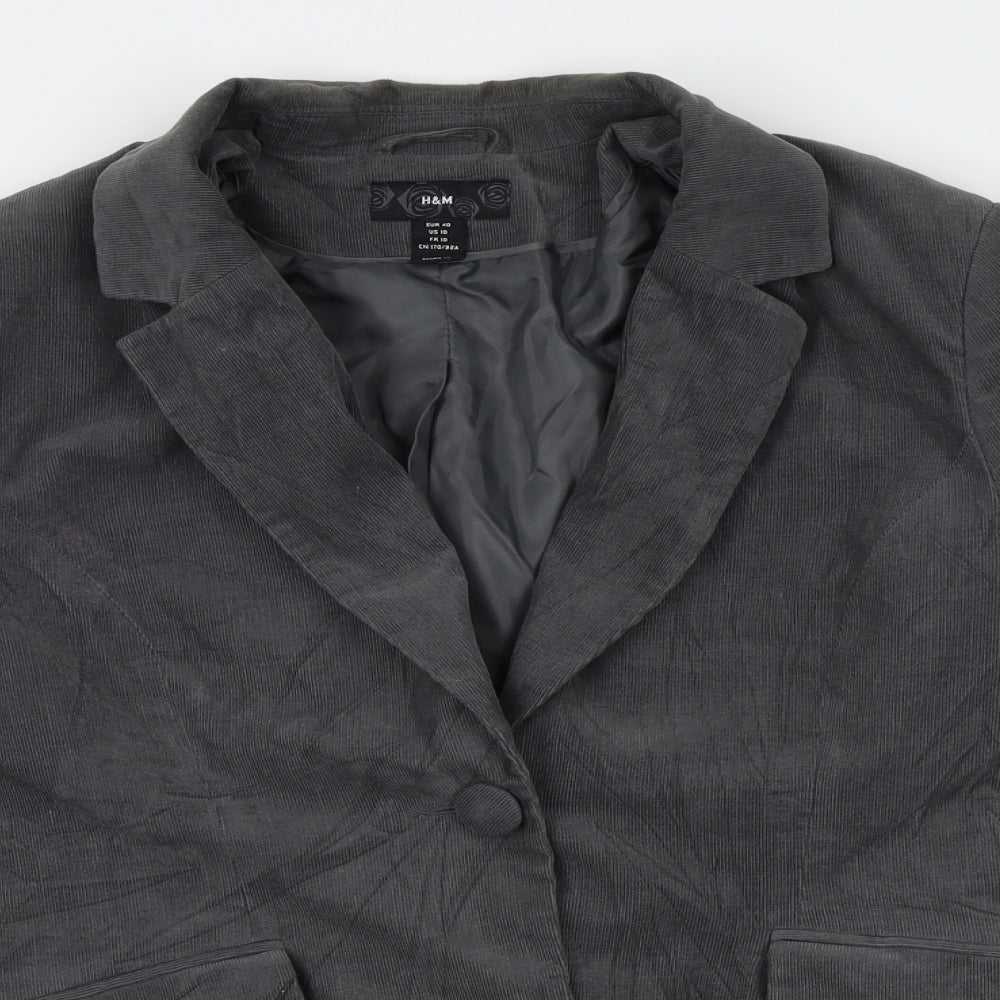 H&M Womens Grey   Jacket Blazer Size 12