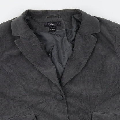 H&M Womens Grey   Jacket Blazer Size 12