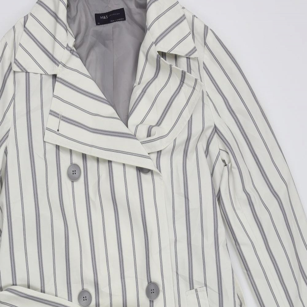 Womens UK Size 14 M&S White Overcoat