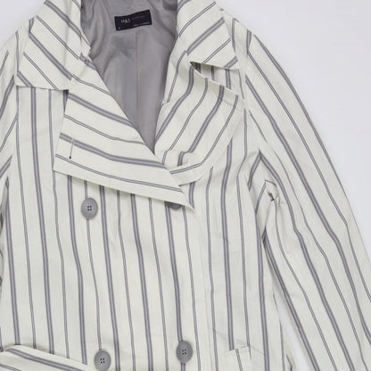 Womens UK Size 14 M&S White Overcoat