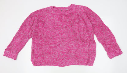 Nutmeg Womens Pink   Pullover Jumper Size 14