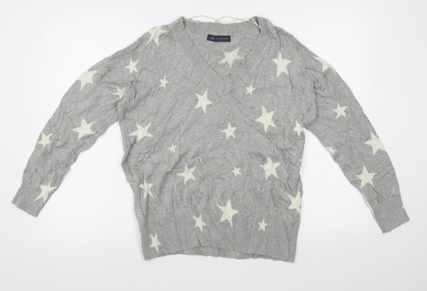 Womens UK Size M M&S Grey Pullover Jumper