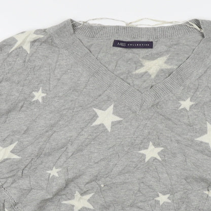 Womens UK Size M M&S Grey Pullover Jumper