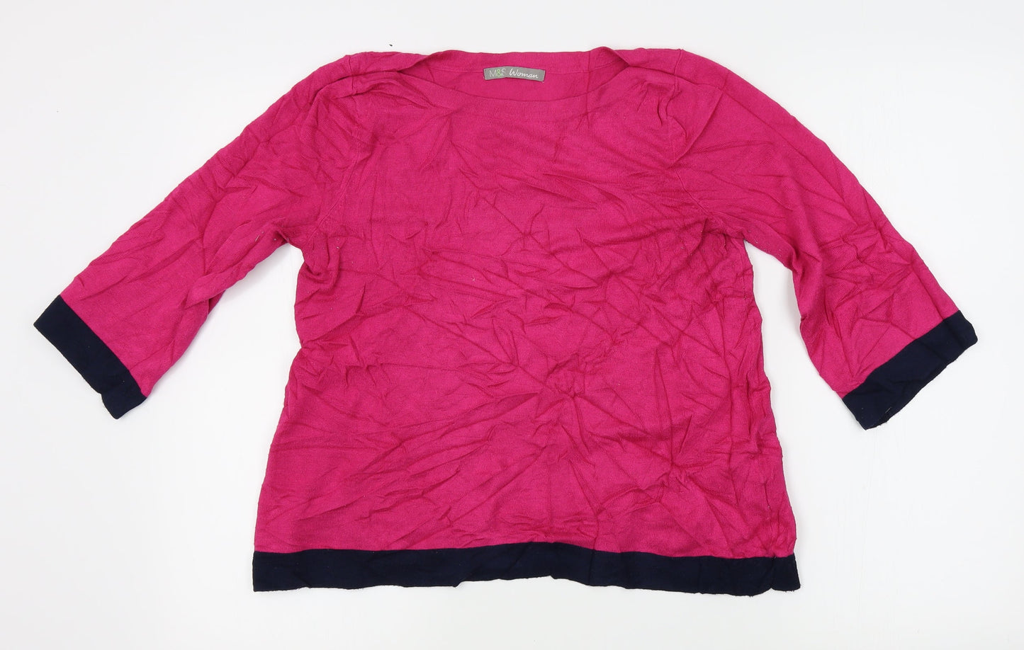 Womens UK Size 12 M&S Pink Pullover Jumper