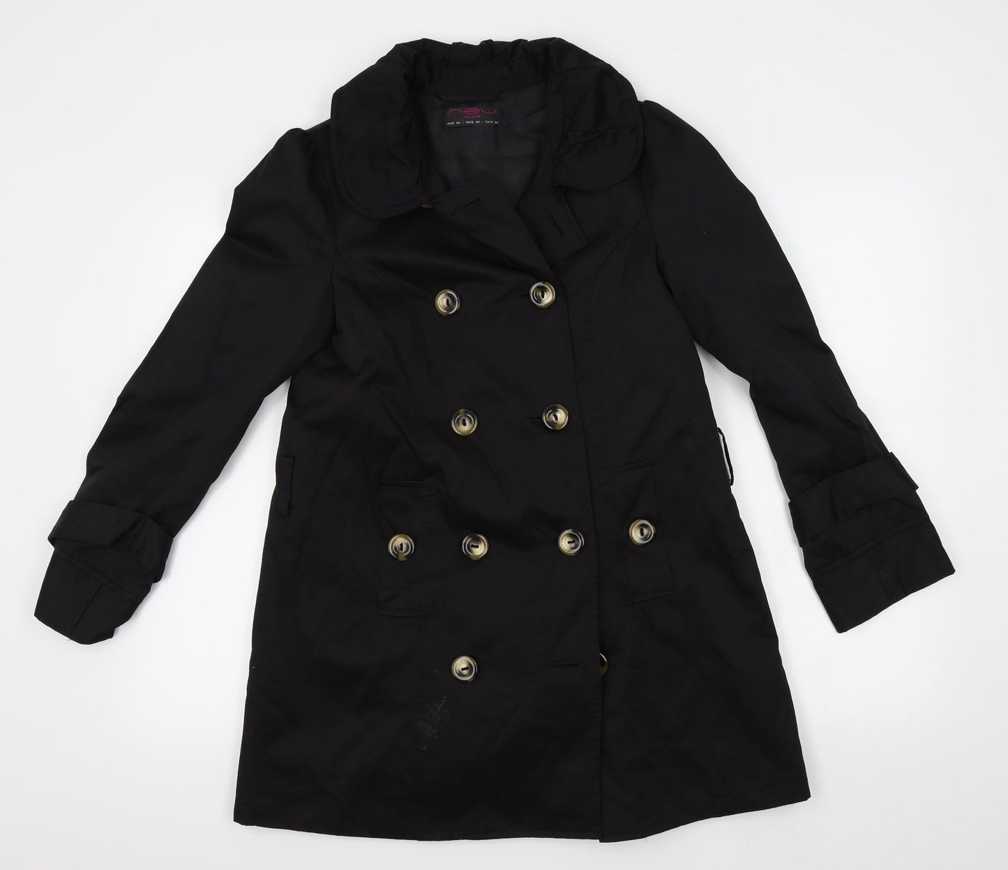 New Look Womens Black   Overcoat Coat Size 10