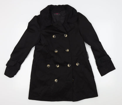 New Look Womens Black   Overcoat Coat Size 10