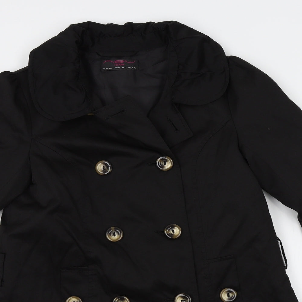 New Look Womens Black   Overcoat Coat Size 10