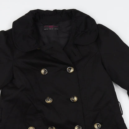 New Look Womens Black   Overcoat Coat Size 10