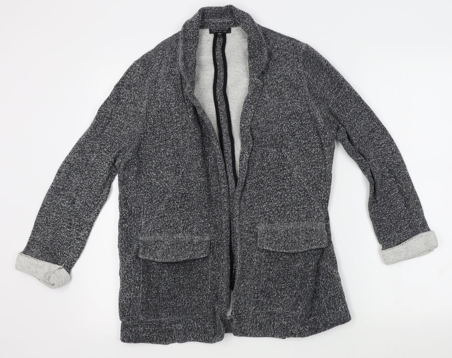 Womens UK Size 10 Topshop Grey Cardigan Jumper