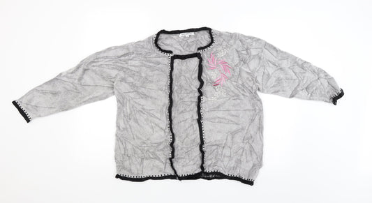 Annabelle Womens Grey Floral  Pullover Jumper Size XL