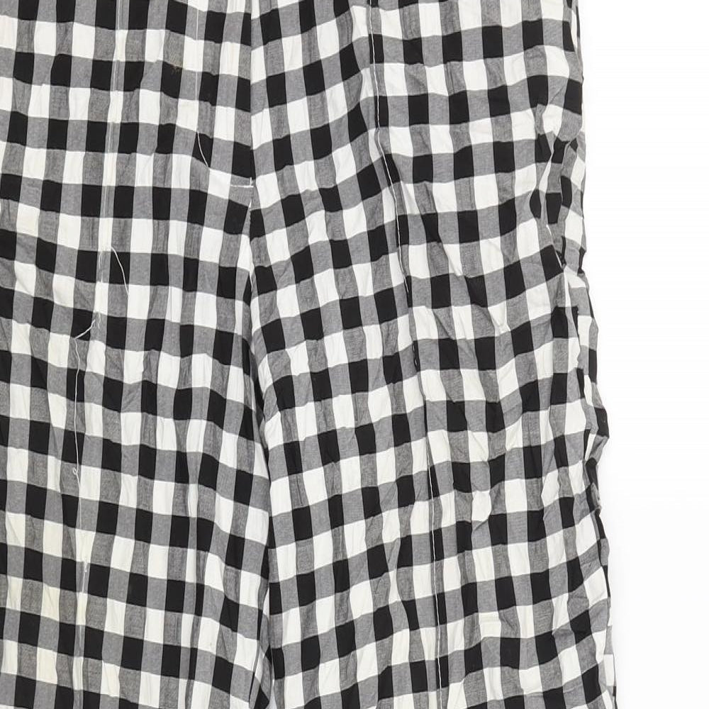 Topshop Womens Black Check  Trousers  Size 10 L24 in