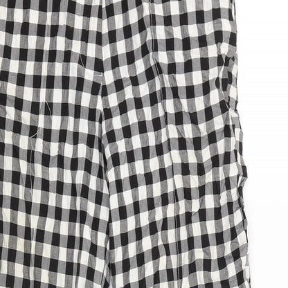 Topshop Womens Black Check  Trousers  Size 10 L24 in