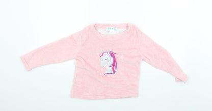 Just like you Girls Pink   Pullover Jumper Size 6-7 Years  - UNICORN