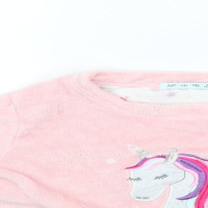 Just like you Girls Pink   Pullover Jumper Size 6-7 Years  - UNICORN