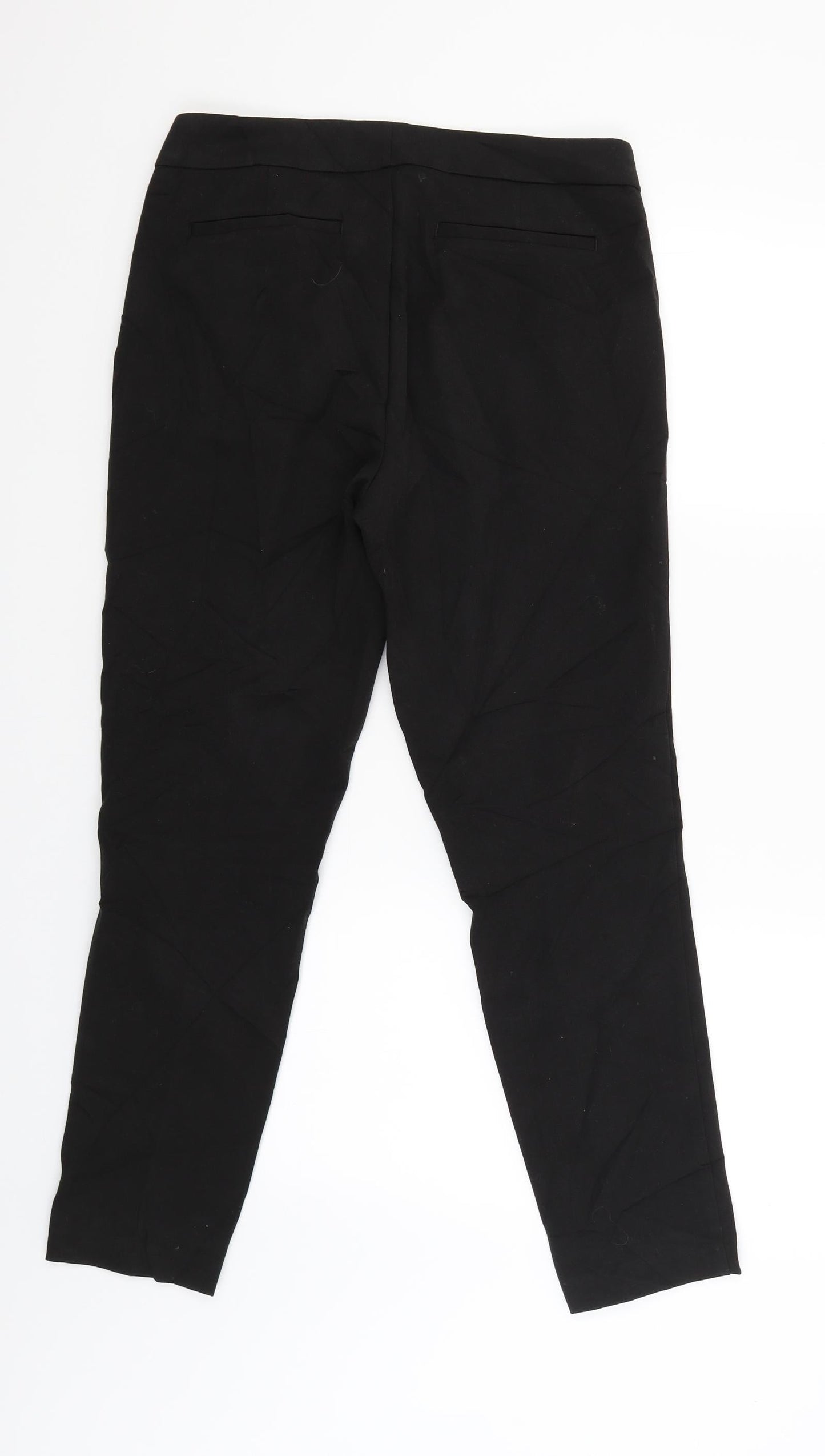 Womens UK Size 10 ecru Regular Fit  Black Trousers