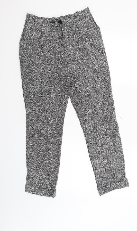 Womens UK Size 6 NEXT Regular Fit Capri Black Trousers