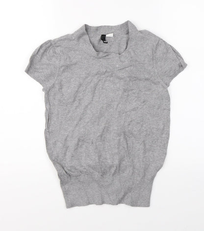 Womens UK Size 10 Divided Grey Basic Blouse