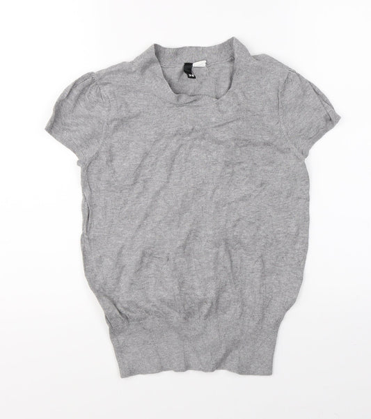 Womens UK Size 10 Divided Grey Basic Blouse
