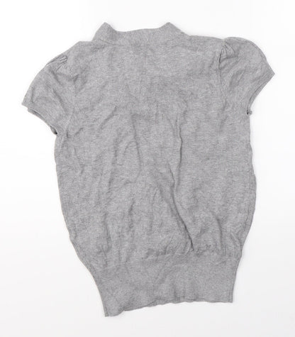 Womens UK Size 10 Divided Grey Basic Blouse
