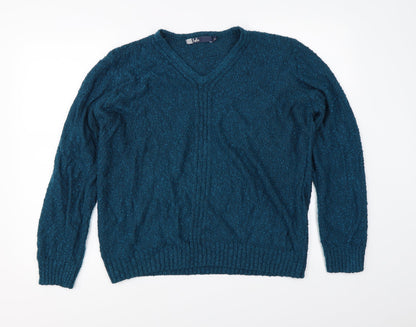 Womens UK Size L Isle Blue Pullover Jumper