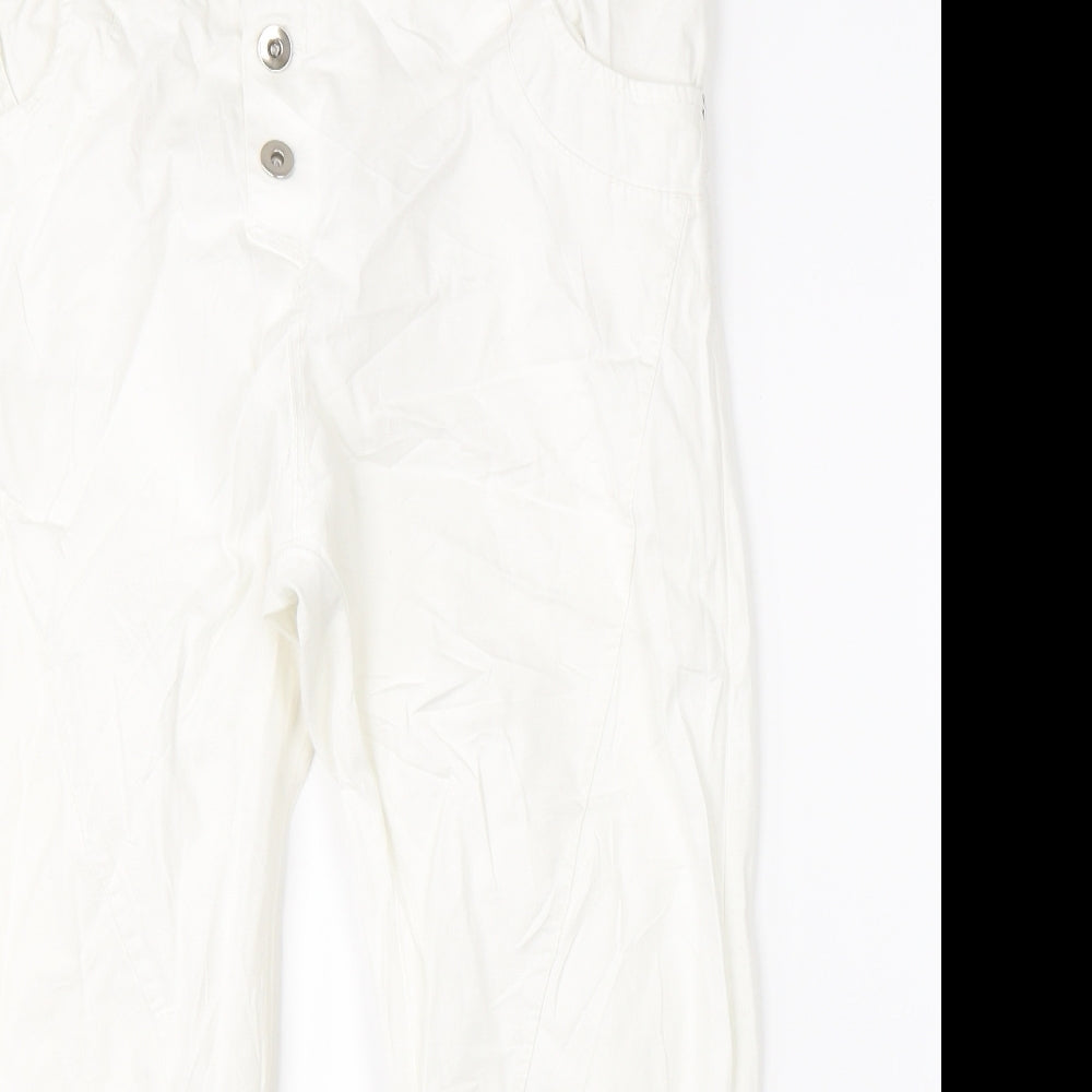 Zebra Womens White   Cropped Trousers Size M L20 in