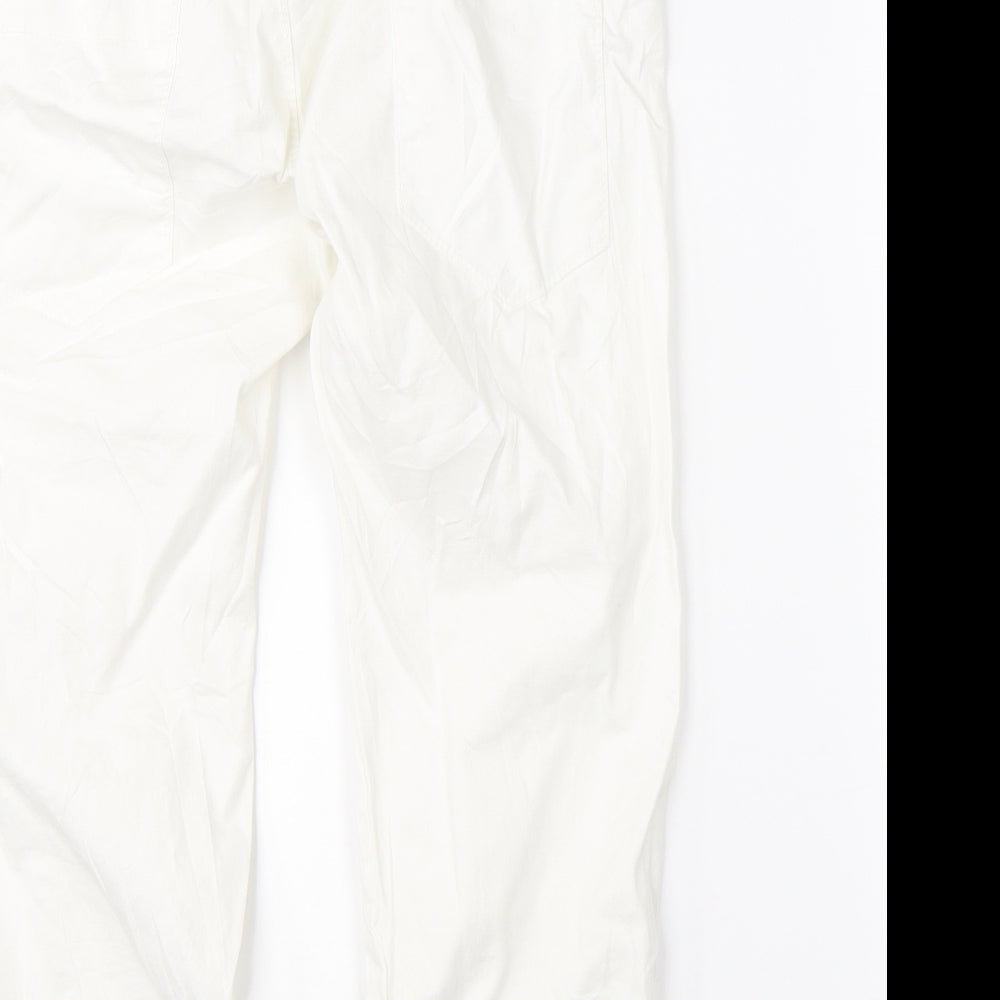Zebra Womens White   Cropped Trousers Size M L20 in