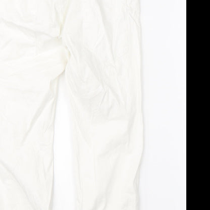 Zebra Womens White   Cropped Trousers Size M L20 in