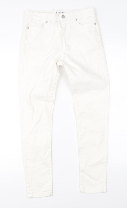 Womens UK Size 8 Warehouse Regular Fit Straight White Jeans