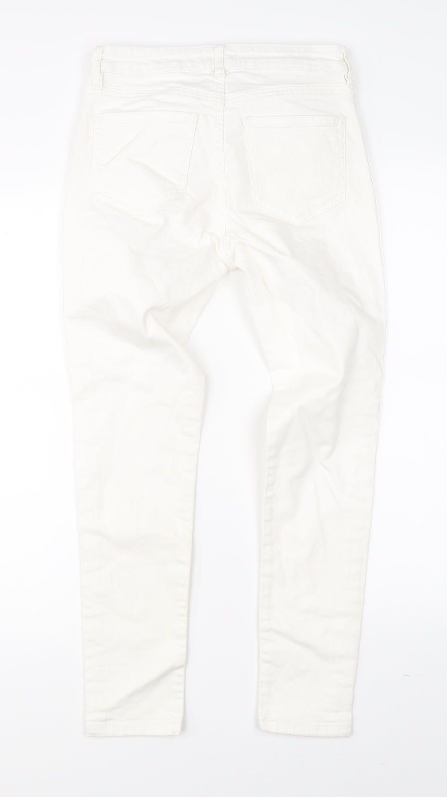 Womens UK Size 8 Warehouse Regular Fit Straight White Jeans