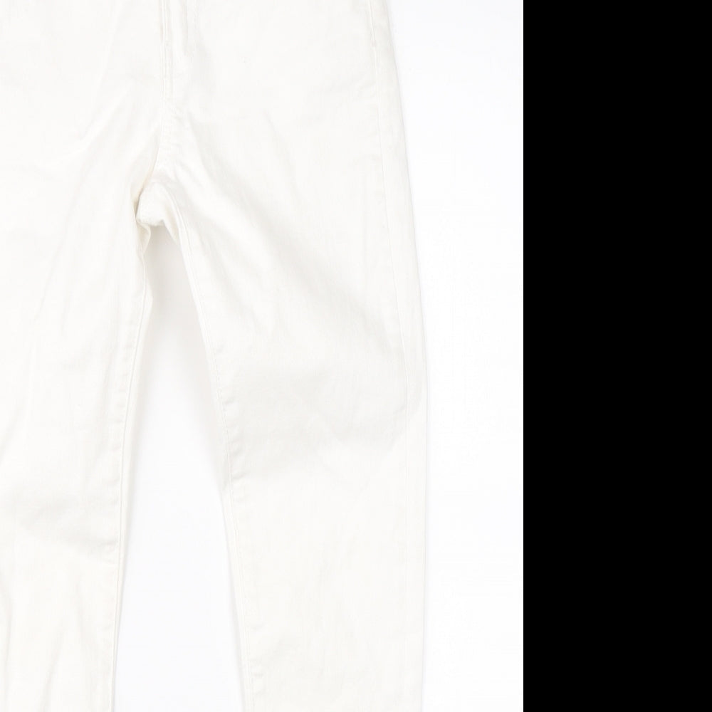 Womens UK Size 8 Warehouse Regular Fit Straight White Jeans