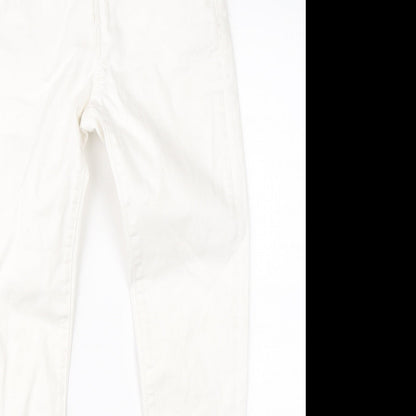 Womens UK Size 8 Warehouse Regular Fit Straight White Jeans