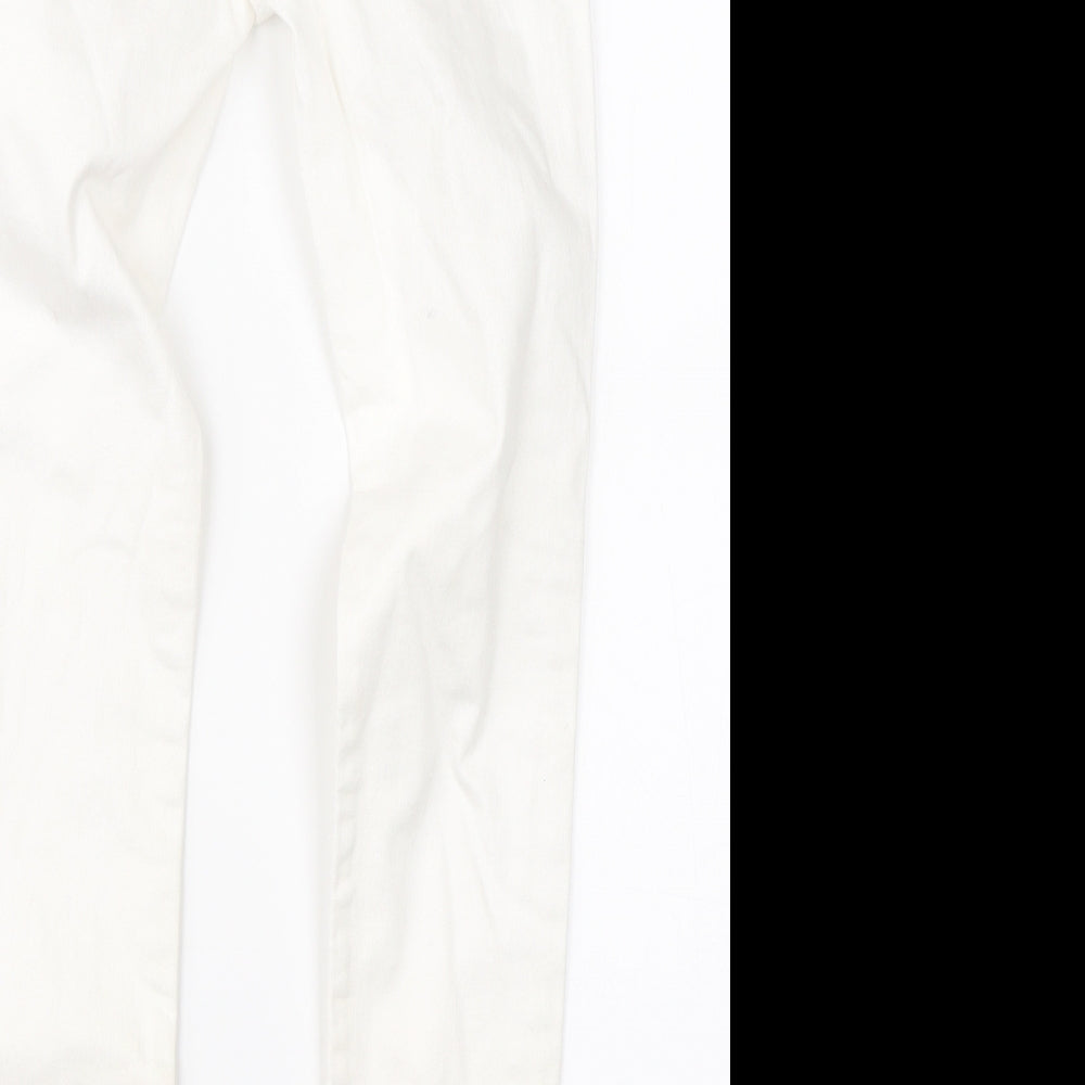 Womens UK Size 8 Warehouse Regular Fit Straight White Jeans