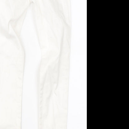 Womens UK Size 8 Warehouse Regular Fit Straight White Jeans