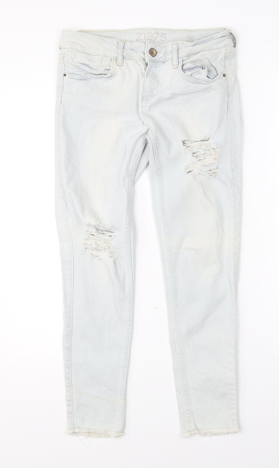 Zara Womens Blue  Denim Straight Jeans Size 8 L25 in