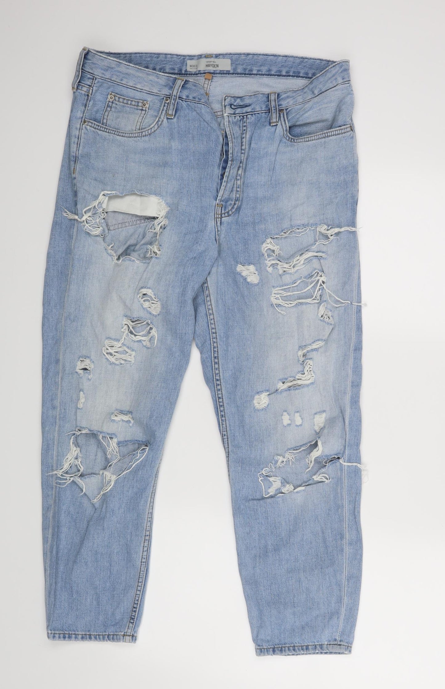 Topshop Womens Blue   Straight Jeans Size 30 L30 in