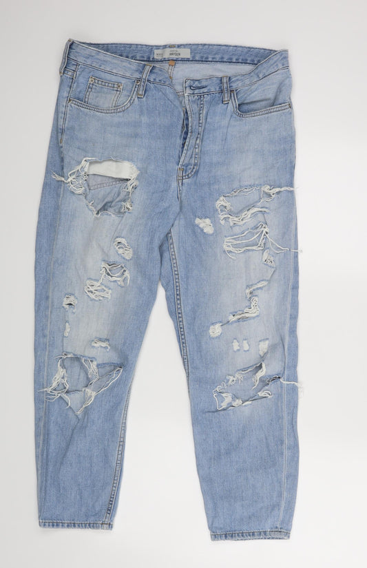 Topshop Womens Blue   Straight Jeans Size 30 L30 in