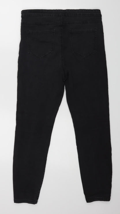Denim & Co. Womens Black   Straight Jeans Size 12 L25 in