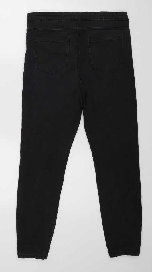 Denim & Co. Womens Black   Straight Jeans Size 12 L25 in