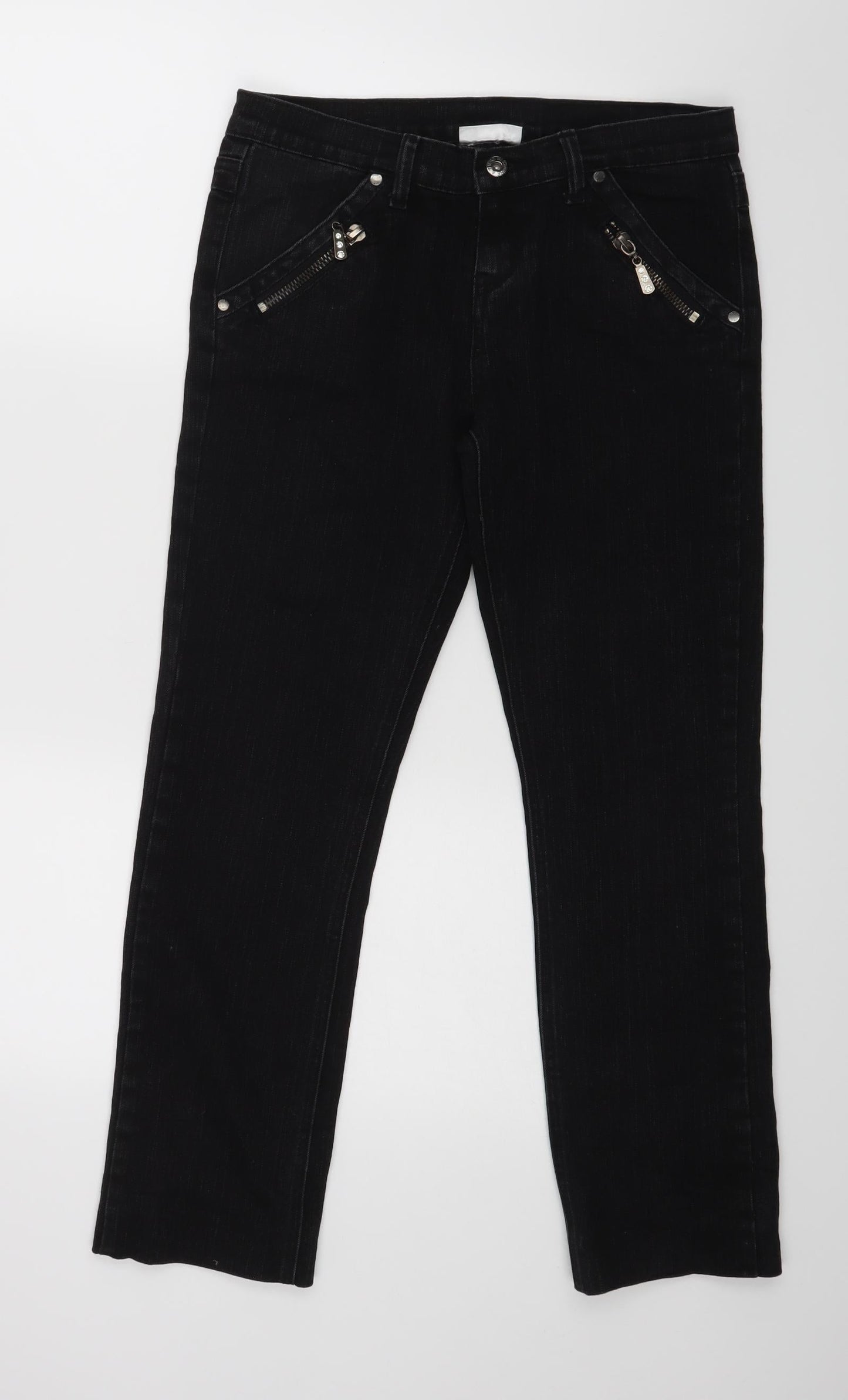 C&A Womens Black   Straight Jeans  L27 in