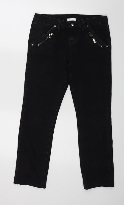 C&A Womens Black   Straight Jeans  L27 in