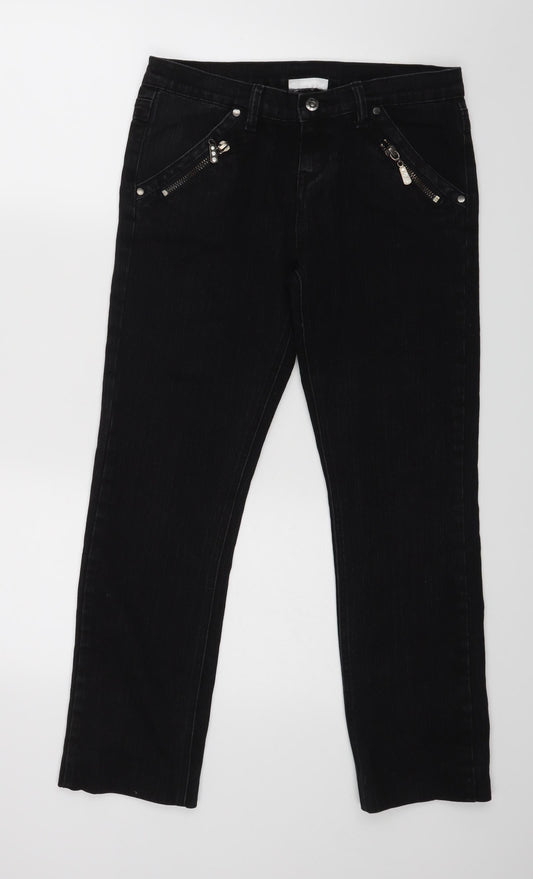 C&A Womens Black   Straight Jeans  L27 in