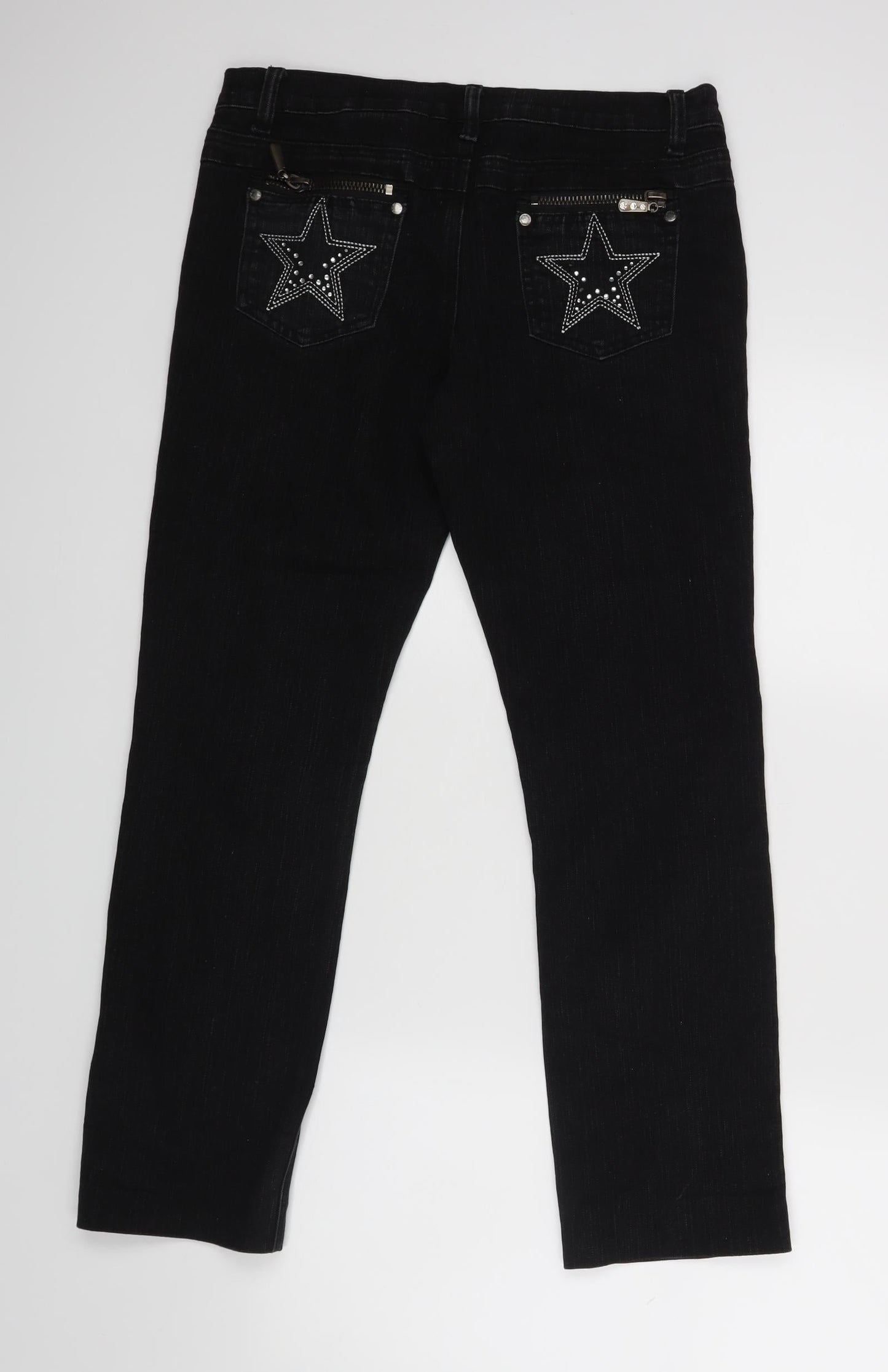 C&A Womens Black   Straight Jeans  L27 in