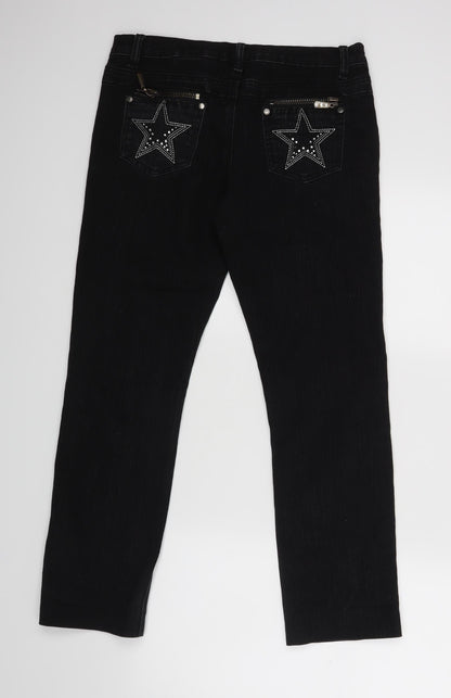 C&A Womens Black   Straight Jeans  L27 in