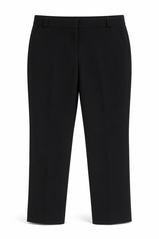Front view of Atmosphere women’s black dress pants trousers, size UK 12, 25-inch leg
