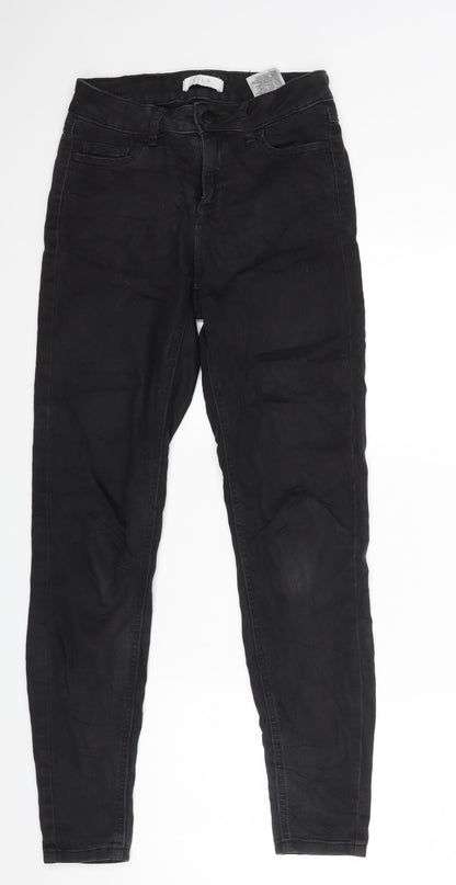 Womens UK Size XS VILA Regular Fit Skinny Black Jeans