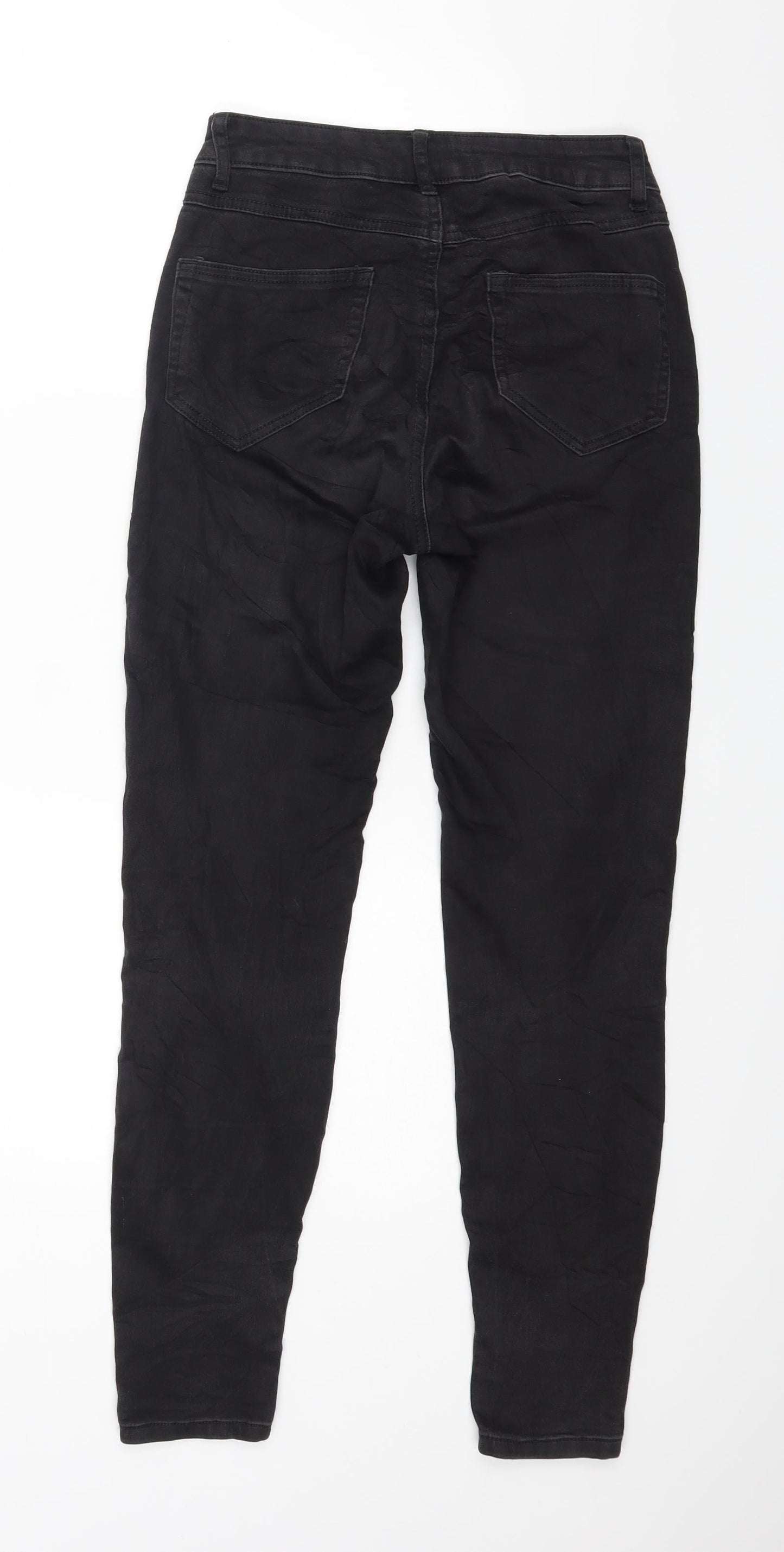 Womens UK Size XS VILA Regular Fit Skinny Black Jeans